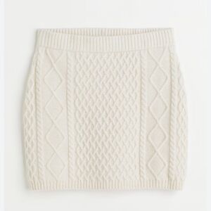 Mini Cream Cable Knit Skirt